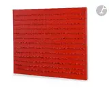 Sans titre by Bernard Aubertin, Toile-rouge-flamme, sold Oct 2022