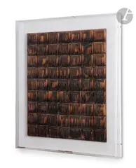 Dessin de feu, 1973-78 by Bernard Aubertin, Collage d’allumettes consumées, sold Oct 2022