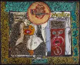 Sans titre by Robert Combas, 1999, Technique mixte et collage sur panneau, sold Oct 2022