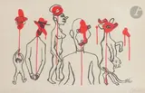 Personnages et taureau by Alexander Calder, Lithographie, sold Oct 2022