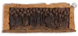 Les Baoulés by Philippe Dereux, 1983, Collage d'épluchures sur panneau, sold Oct 2022