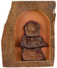 Personnage by Philippe Dereux, 1970, Collage d’épluchures et peinture sur isorel, sold Oct 2022
