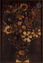 La Gerbe by Philippe Dereux, 1966, Collage d’épluchures et lavis d’encre sur papier, sold Oct 2022
