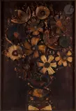 La Gerbe by Philippe Dereux, 1966, Collage d’épluchures et lavis d’encre sur papier, sold Oct 2022