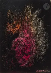 Composition by Adrien Dax, 1951, Lavis d’encre et aquarelle, sold Oct 2022
