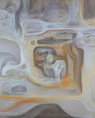 Composition by Bernard Saby, 1974, Pastel sur canson mi-teinte monté sur panneau, sold Oct 2022