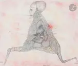 Homme en feu by Fred Deux, 2000, Mine de plomb et crayons de couleur estompés, sold Oct 2022