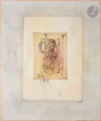 Exercice spirituel by Fred Deux, 1999, Mine de plomb et crayons de couleur, sold Oct 2022