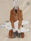 Le Sculpteur by Jean-Jules Chasse-Pot, 2000, Encre, feutre et gouache, sold Oct 2022