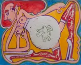 Maternité by Yvon Taillandier, 1990, Gouache et collage, sold Oct 2022