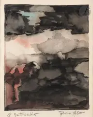 Composition by Pierre Dmitrienko, 1960, Aquarelle, sold Oct 2022