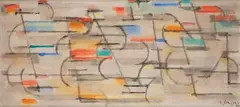 La Course cycliste by Gustave Singier, 1950, Aquarelle, sold Oct 2022