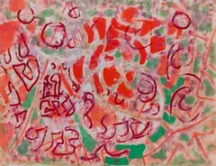 Composition by Marie Raymond, 1969, Gouache, sold Oct 2022