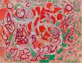 Composition by Marie Raymond, 1969, Gouache, sold Oct 2022