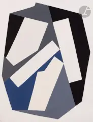 Composition by Roger-François Thépot, 1955, Gouache, sold Oct 2022