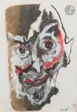 Portrait by Lydie Arickx, Collage et technique mixte sur papier, sold Oct 2022