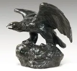 Aigle, ailes étendues, bec ouvert (terrasse naturaliste) by Antoine-Louis Barye, Épreuve en bronze patiné, sold Oct 2010