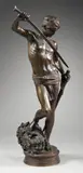 David, victorieux de Goliath by Antonin Mercié, Bronze à patine médaille, sold Oct 2010