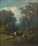 La sieste du vacher by Constant Troyon, Pastel, sold Jun 2010