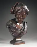Le Rieur napolitain by Jean-Baptiste Carpeaux, Épreuve en bronze patiné, sold Jun 2010
