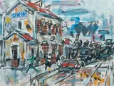 La gare d'Aunay by Gen Paul, Gouache, sold Jun 2010