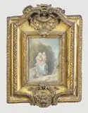 Jeune femme et son enfant près d'une source by Nicolas Vleughels, Gouache sur vélin, sold Jun 2009