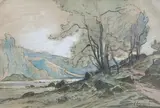 Le Ruisseau by Henri Harpignies, Aquarelle, sold May 2009