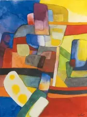 Composition by Maurice Estève, Aquarelle, sold May 2009