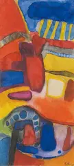 Composition by Maurice Estève, Aquarelle, sold May 2009