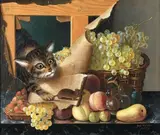 Trompe-l'oeil à la toile déchirée by Gabriel Germain Joncherie, 1839, Toile, sold Mar 2009