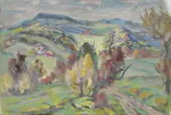 Paysage by Adomas Galdikas, Gouache, sold May 2022