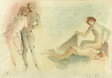 Deux couples by Léonor Fini, Lithographie sur papier japon, sold May 2022