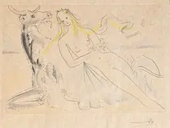 L'enlèvement d'Europe by Salvador Dalí, Lithographie, épreuve d'artiste sur papier japon, sold Apr 2022