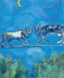 Les deux chèvres (Fables de la Fontaine) by Marc Chagall, vers 1927, Gouache, sold Dec 2019