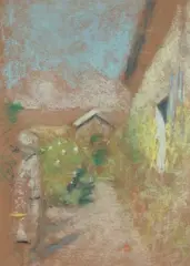 L'entrée du potager aux Clayes, vers 1932-1938 by Édouard Vuillard, Pastel, sold Dec 2019