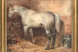 Un cheval à l'écurie by Eugène Lami, Aquarelle sur traits de crayon noir, sold Dec 2019
