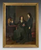 Leçon de morale donnée par un père à son fils by Jean - Luc Barbier Walbonne, Toile Porte une inscription sur le châssis Portrait de Jean Pieyre né le, sold Dec 2019