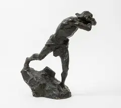 Homme marchant by Auguste Carli, Épreuve en bronze à patine brune, sold May 2019