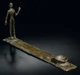 Homme solitaire by Diego Giacometti, Bronze à patine noire, sold Jun 2011