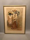 Quatre femmes by Jacques Lalande, Lithographie en couleurs sur papier, sold Apr 2019
