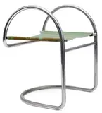 Tabouret by Mogen Lassen, Toile verte et métal chromé Réalisé par Fritz Hansen Vers, sold Mar 2012