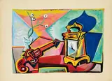 Sans titre (Nature morte au revolver) by René Guiette, 1944, Gouache sur papier, sold Dec 2011