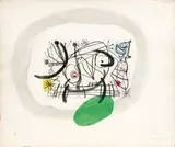 Fissures, De la série des poèmes de Michel Leiris by Joan Miró, 1969, Lavis, eau-forte et aquatinte sur Japon nacré, sold Dec 2011