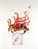 L'araignée by Huang Yongping, 1997, Aquarelle sur papier, sold Dec 2011