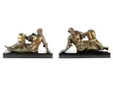 Untitled by Paar Bronzefiguren liegender Propheten, bronze, sold Jun 2019