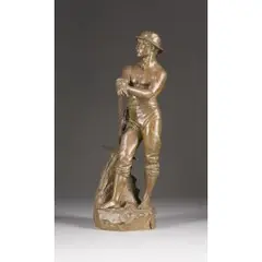Mineur by Charles Octave Levy, bronze, sold Sep 2025