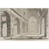 Veduta interna della basilica di s. pietro in vaticano by Giovanni Battista Piranesi, etching, sold Sep 2025