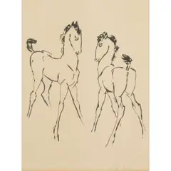 Zwei fohlen by Renée Sintenis, 1923, drypoint, sold Jun 2025