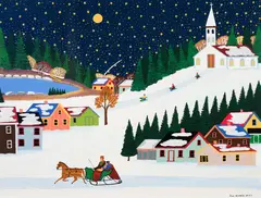 Village in Winter by Joseph Norris, 1987, oil on board, sold Jun 2018