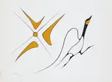 Goose and Star by Benjamin Chee Chee, 1975, acrylic on paper, sold Jun 2018
